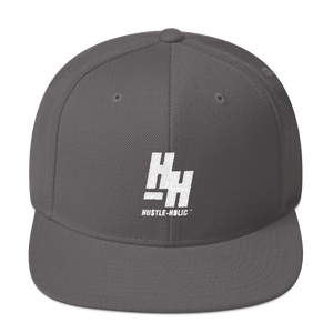 Hustleholic Snapback Hat, White Logo - Hustleholic Wear