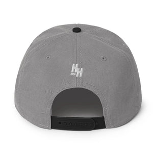 Hustleholic Snapback Hat: Embroidered White Logo - Hustleholic Wear