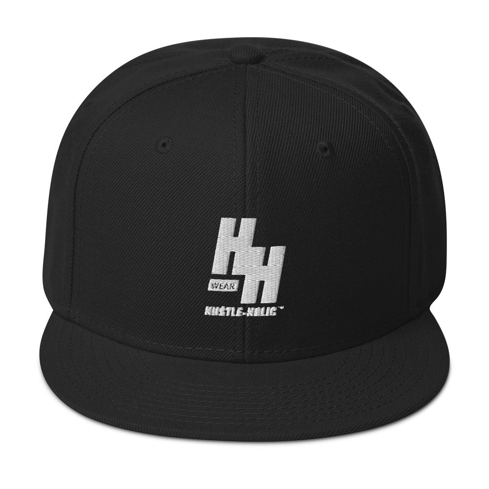 Hustleholic Snapback Hat: Embroidered White Logo - Hustleholic Wear