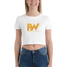 Load image into Gallery viewer, Women’s Hustleholic Honey Wear Crop White Tee (solo logo) - Hustleholic Wear