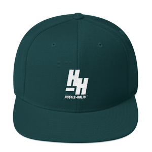 Hustleholic Snapback Hat, White Logo - Hustleholic Wear