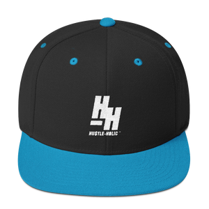 Hustleholic Snapback Hat, White Logo - Hustleholic Wear