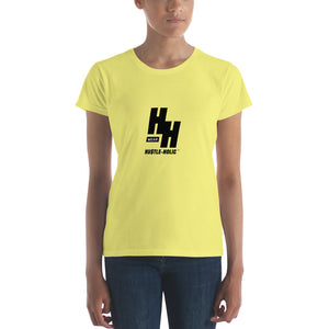 Women's short-sleeve Hustleholic Tee black logo - Hustleholic Wear