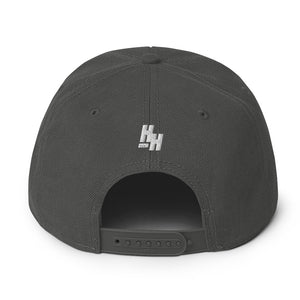 Hustleholic Snapback Hat: Embroidered White Logo - Hustleholic Wear