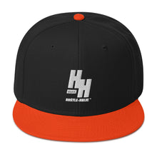 Load image into Gallery viewer, Hustleholic Snapback Hat: Embroidered White Logo - Hustleholic Wear