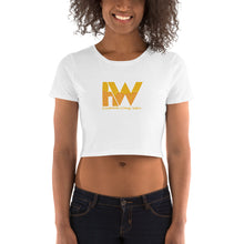 Load image into Gallery viewer, Women’s Hustleholic Honey Wear Crop White Tee (solo logo) - Hustleholic Wear