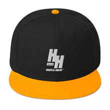 Load image into Gallery viewer, Hustleholic Snapback Hat: Embroidered White Logo - Hustleholic Wear