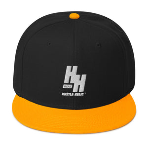 Hustleholic Snapback Hat: Embroidered White Logo - Hustleholic Wear