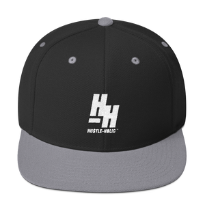 Hustleholic Snapback Hat, White Logo - Hustleholic Wear